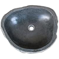 Lavabo Ovalado Rústico- Lavabo Stone de Piedra (Bloque errático) - Material de Piedra Natural- (38-45) x (30-35) x 15 cm…